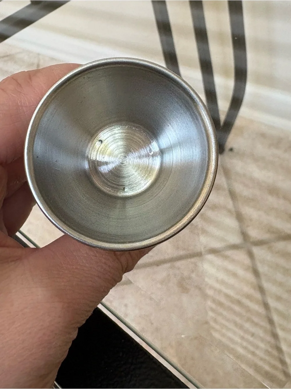 Crate&Barrel Polished Stainless Double-Sided Jigger - Silver